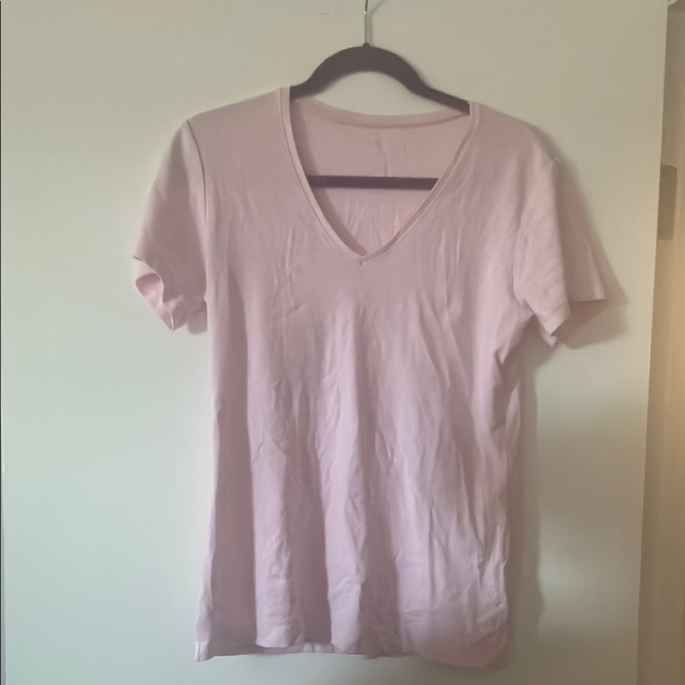 H&M Pink Fitted Short Sleeve T-Shirt